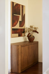 Oslo Buffet, 3-Door Cabinet in Aged Brown Oak